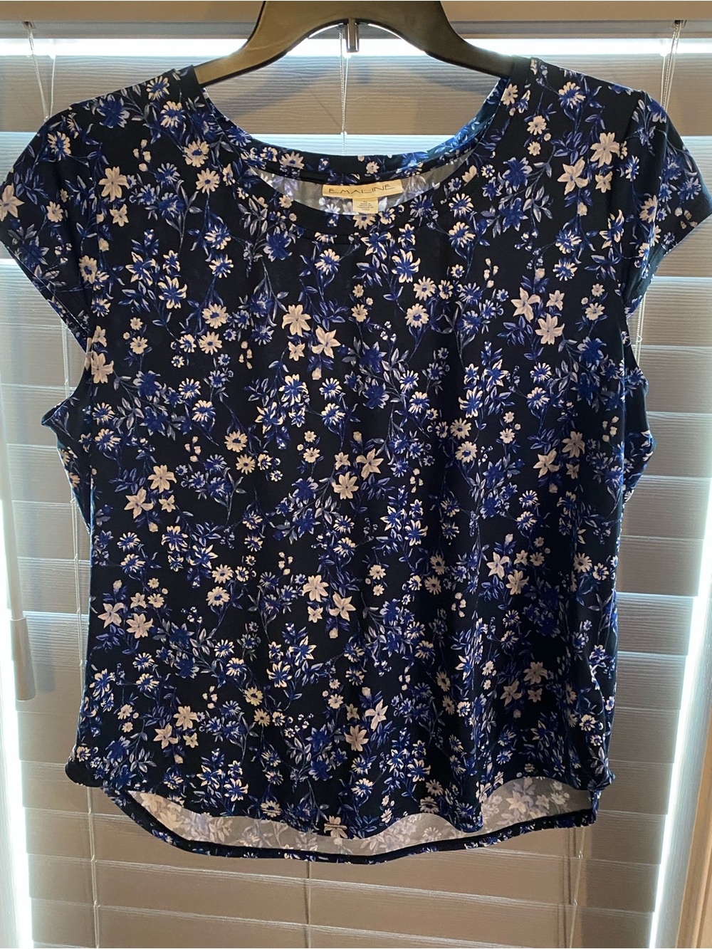 Women’s Navy Floral Cap-Sleeve Blouse by Croft & Barrow